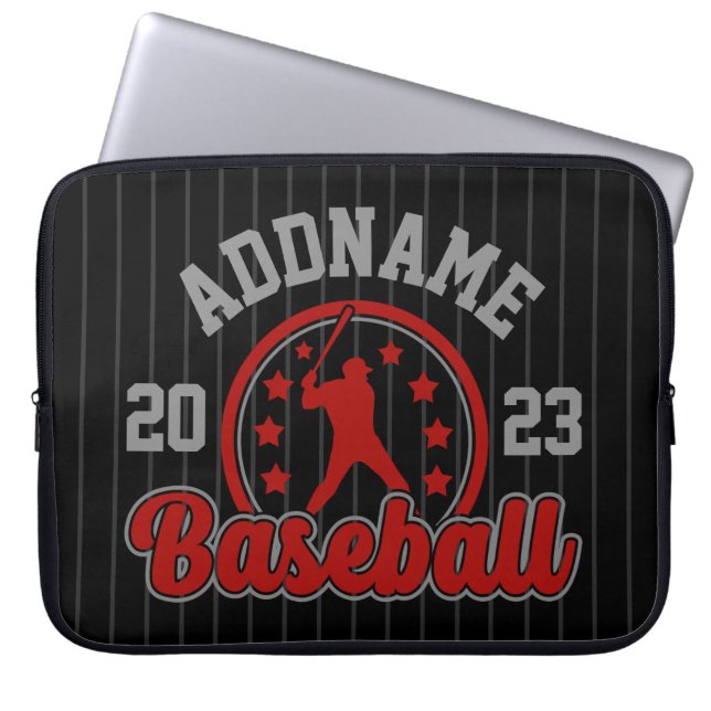 Gepersonaliseerde NAAM Baseball Team Speler Game Laptop Sleeve (Voorkant)