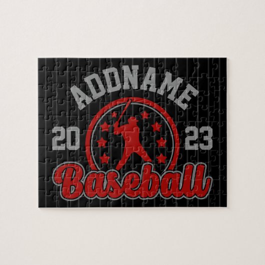 Gepersonaliseerde NAAM Baseball Team Speler Game Legpuzzel (Horizontaal)