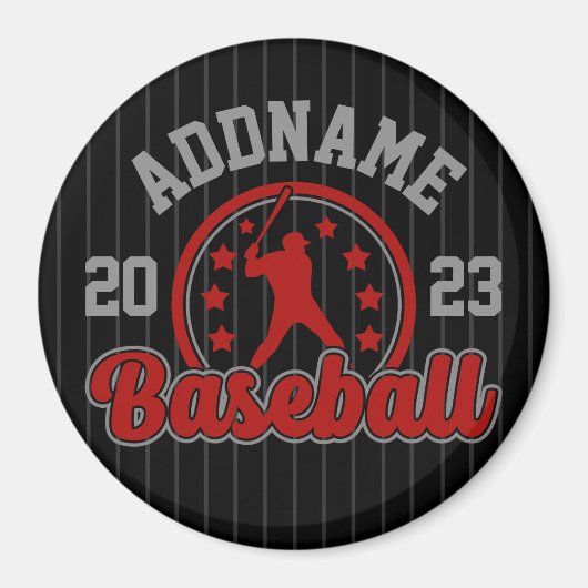 Gepersonaliseerde NAAM Baseball Team Speler Game Magneet (Voorkant)