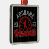 Gepersonaliseerde NAAM Baseball Team Speler Game Metalen Ornament (Rechts)