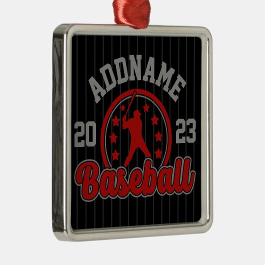 Gepersonaliseerde NAAM Baseball Team Speler Game Metalen Ornament (Rechts)