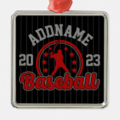 Gepersonaliseerde NAAM Baseball Team Speler Game Metalen Ornament (Voorkant)
