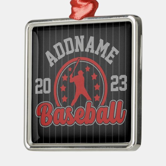 Gepersonaliseerde NAAM Baseball Team Speler Game Metalen Ornament (Links)