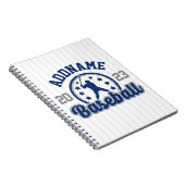 Gepersonaliseerde NAAM Baseball Team Speler Game Notitieboek (Rechterzijde)