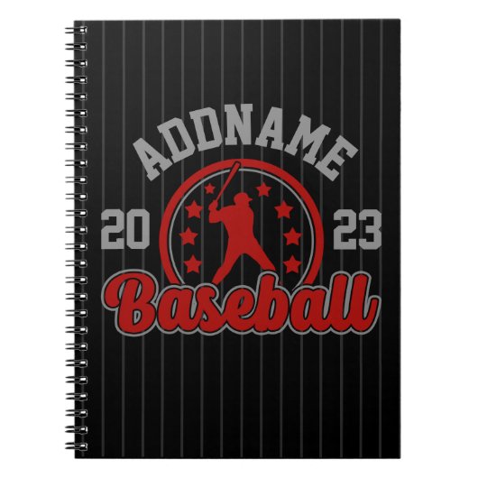 Gepersonaliseerde NAAM Baseball Team Speler Game Notitieboek (Voorkant)
