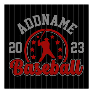 Gepersonaliseerde NAAM Baseball Team Speler Game Perfect Poster