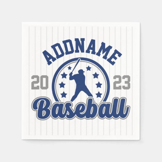 Gepersonaliseerde NAAM Baseball Team Speler Game Servet (Voorkant)
