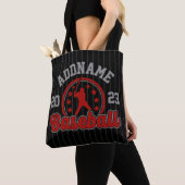 Gepersonaliseerde NAAM Baseball Team Speler Game Tote Bag (Dichtbij)