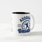 Gepersonaliseerde NAAM Baseball Team Speler Game Tweekleurige Koffiemok (Voorkant rechts)