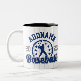 Gepersonaliseerde NAAM Baseball Team Speler Game Tweekleurige Koffiemok