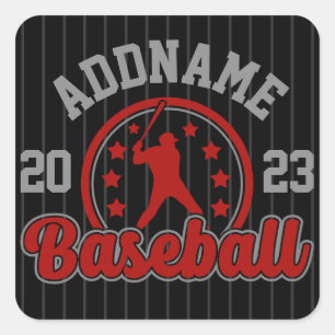 Gepersonaliseerde NAAM Baseball Team Speler Game Vierkante Sticker