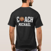 Gepersonaliseerde Naam Basketbal coach custom t-sh T-shirt (Achterkant)
