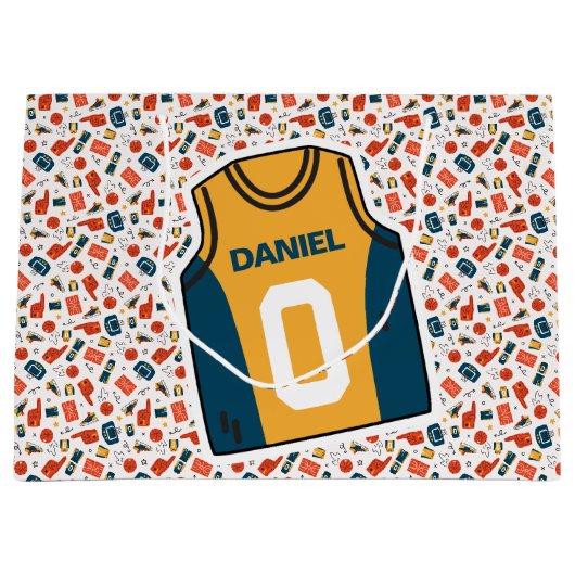 Gepersonaliseerde naam Basketbal Groot Cadeauzakje (Voorkant)