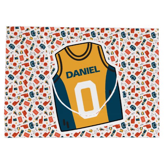 Gepersonaliseerde naam Basketbal Groot Cadeauzakje (Achterkant)