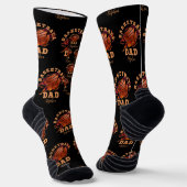 Gepersonaliseerde naam basketbal vader vaders dag sokken (Gebogen)