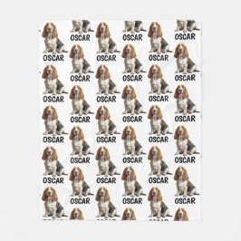 Gepersonaliseerde naam Basset Hound Fleece Deken