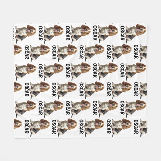 Gepersonaliseerde naam Basset Hound Fleece Deken (Voorkant (Horizontaal))