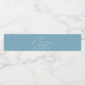 Gepersonaliseerde naam Beach Club Waterbottle labe Waterfles Etiket (Enkel label)