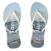 Gepersonaliseerde naam Beach Sand Teenslippers (Voetbed)