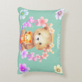 Gepersonaliseerde naam beer accent kussen (Achterkant (Verticaal))