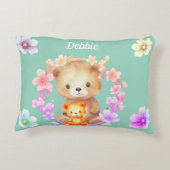 Gepersonaliseerde naam beer accent kussen (Achterkant)