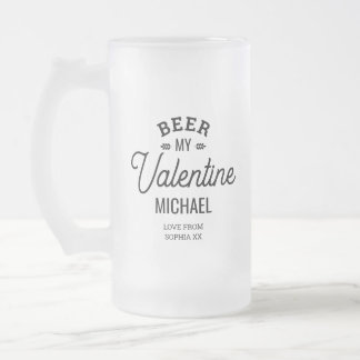 Gepersonaliseerde naam Beer My Valentijn Love Glas Matglas Bierpul