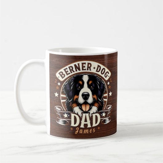 Gepersonaliseerde naam Berner Dog Dad - Berner Dad Koffiemok (Links)