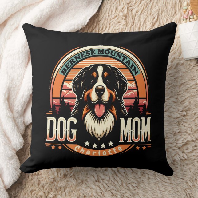 Gepersonaliseerde naam Berner Mountain Dog Mom  Kussen (Deken)