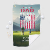 Gepersonaliseerde naam Best Dad van Par Golfhanddoek (Insitu)
