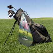 Gepersonaliseerde naam Best Dad van Par Golfhanddoek (Groen)