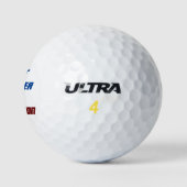 Gepersonaliseerde naam, beste leraar, blauw en bor golfballen (Logo)