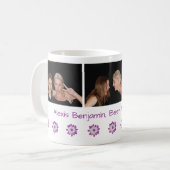 Gepersonaliseerde naam + beste mam ooit + 3 foto's koffiemok (Voorkant links)