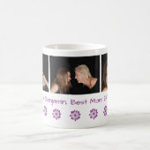 Gepersonaliseerde naam + beste mam ooit + 3 foto's koffiemok (Center)