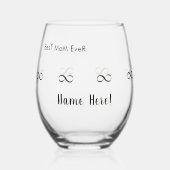 Gepersonaliseerde naam "Beste moeder ooit" Infinit Wijnglas Zonder Voet (Voorkant)