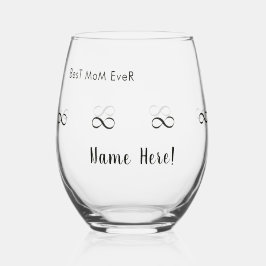 Gepersonaliseerde naam "Beste moeder ooit" Infinit Wijnglas Zonder Voet