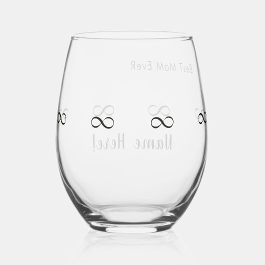 Gepersonaliseerde naam "Beste moeder ooit" Infinit Wijnglas Zonder Voet (Achterkant)