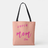 Gepersonaliseerde naam beste moeder ooit ROOS PINK Tote Bag (Achterkant)