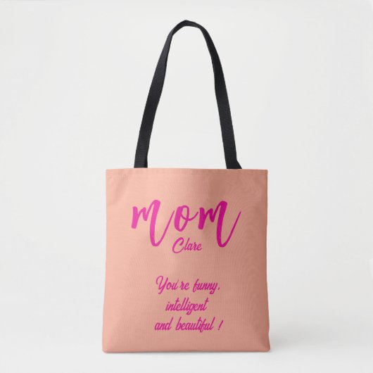 Gepersonaliseerde naam beste moeder ooit ROOS PINK Tote Bag (Voorkant)