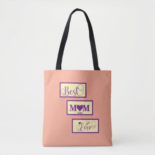Gepersonaliseerde naam beste moeder ooit roze ROSE Tote Bag (Voorkant)