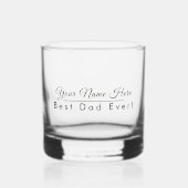 Gepersonaliseerde naam Beste papa ooit Elegant Mod Whisky Glas (Voorkant)