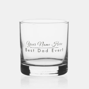 Gepersonaliseerde naam Beste papa ooit Elegant Mod Whisky Glas