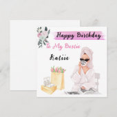 Gepersonaliseerde Naam Birthday Kaart voor Beste V (Voorkant / Achterkant)