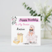 Gepersonaliseerde Naam Birthday Kaart voor Beste V (Staand voorkant)