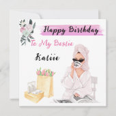 Gepersonaliseerde Naam Birthday Kaart voor Beste V (Voorkant)