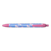 Gepersonaliseerde naam, blauw met roze witte eenho zwarte inkt pen (Achterkant)