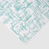 Gepersonaliseerde naam Blauw Weefsel Papier (Detail)