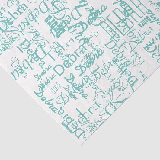 Gepersonaliseerde naam Blauw Weefsel Papier (Detail)