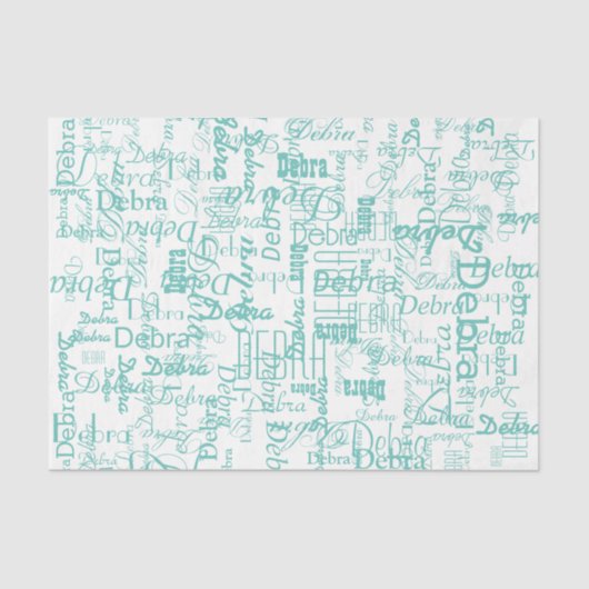 Gepersonaliseerde naam Blauw Weefsel Papier (Voorkant)