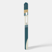 Gepersonaliseerde naam Blauwgroen beige retro Abst Case-Mate iPhone Case (Achterkant / Links)