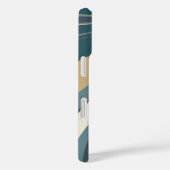 Gepersonaliseerde naam Blauwgroen beige retro Abst Case-Mate iPhone Case (Achterkant / Rechts)